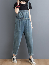 Mono de mezclilla con cintura alta y corte crop top Look Good